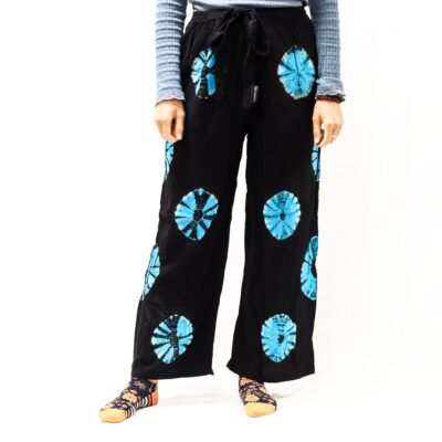black and blue pants