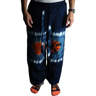 Japanese Style Lounge Pants - Teal and Orange (L)