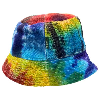 Tie-Dye Patched Hemp and Cotton Boho Festival Hat