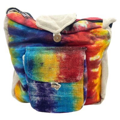 Hemp Tie-Dye Study Bag with Front Pocket