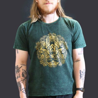 Hamsa Green Stone Washed T-Shirt (L)