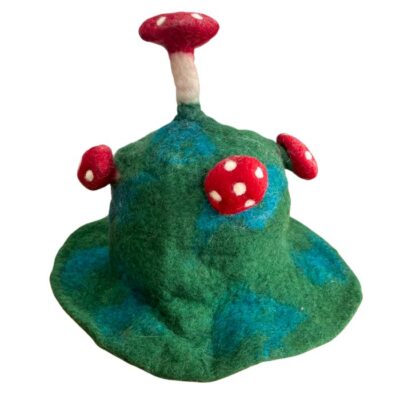 Moss Mountain Green Felted Mushroom Hat