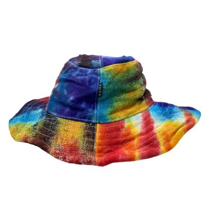 Tie-Dye Hemp and Cotton Patched Boho Festival Hat