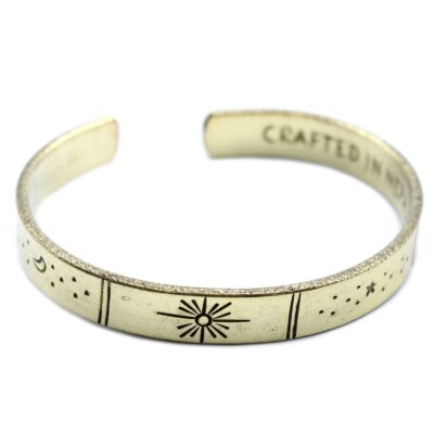 Brass Inspiration Bangle - Sunrise, Galaxy, Stars, Earth