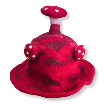 Rush To The Head Red Felted Mushroom Hat