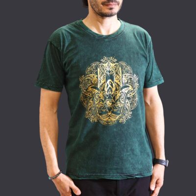 Hamsa Green Stone Washed T-Shirt (M)