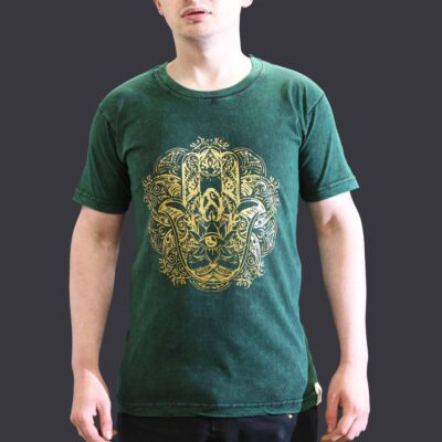 Hamsa Green Stone Washed T-Shirt (S)
