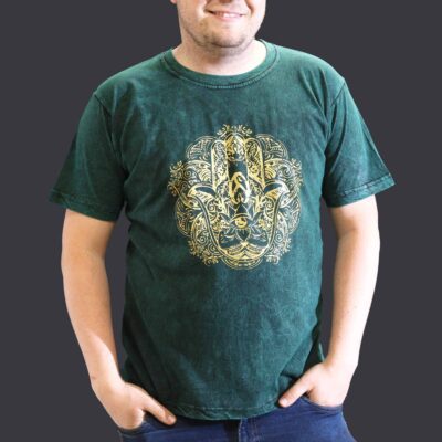 Hamsa Green Stone Washed T-Shirt (XL)