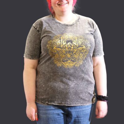 Hamsa Dark Grey Stone Washed T-Shirt (XL)