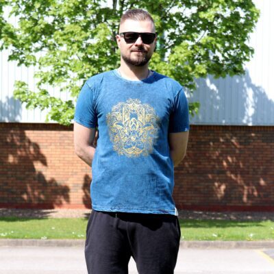 Hamsa Blue Stone Washed T-Shirt (S)