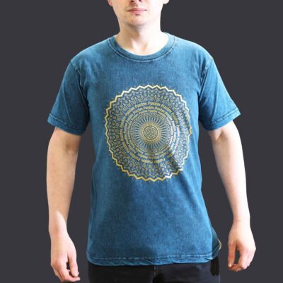 Mandala Blue Stone Washed T-Shirt (S)