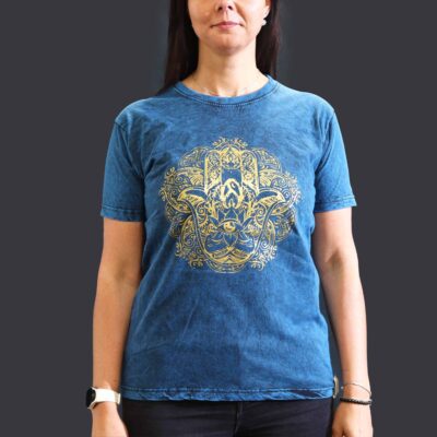 Hamsa Blue Stone Washed T-Shirt (M)