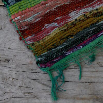Green Luxury Rag Rug - 151 x 90cm