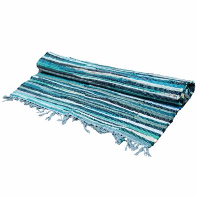 Aqua Blues Premium Rag Rug - 150 x 200cm