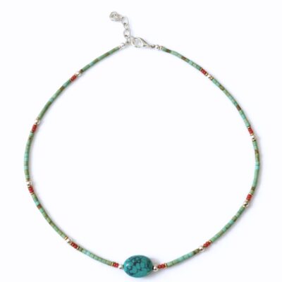Nepalese Extra Fine Gem Necklace - Turquoise Stone and Beads