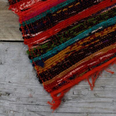 Orange Luxury Rag Rug - 152 x 90cm