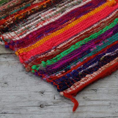 Red Luxury Rag Rug - 150 x 90cm