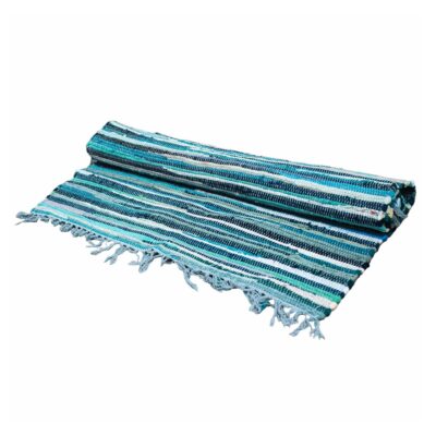 Aqua Blues Premium Rag Rug - 150 x 90cm