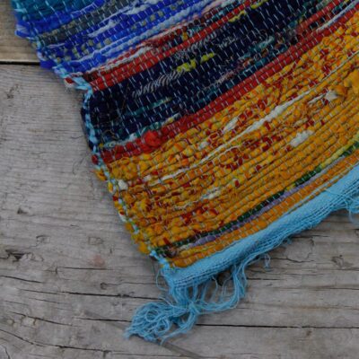 Blue Luxury Rag Rug - 153 x 90cm