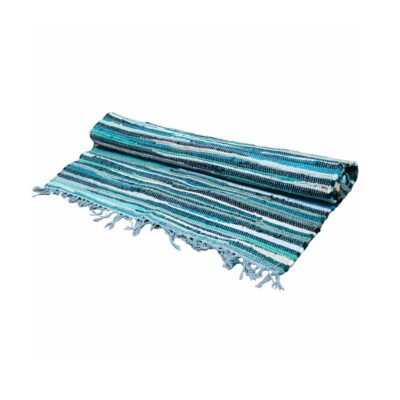 Aqua Blues Premium Rag Rug - 50 x 90cm