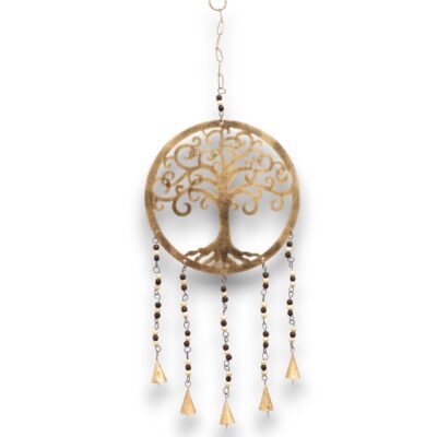 Brass Tree of Life with Bells Indian Chimes (L)