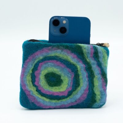 Psychedelic Natural Felt Zipper Pouch (3 Variations)