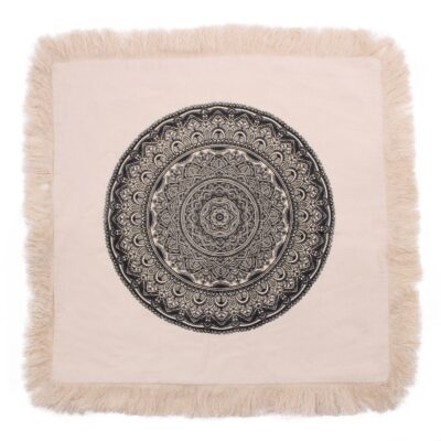 Traditional Mandala Cushion Cover: Black - 60x60cm