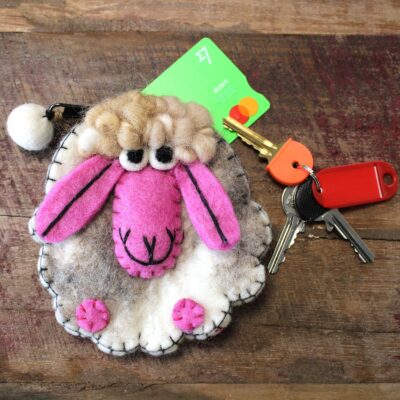 Happy Sheep Natural Felt Zipper Pouch (3 Variations)