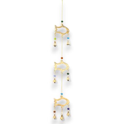 Brass Fish Drop Indian Chimes with 7 Bells